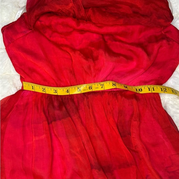 TRACY REESE Red Ombre Cascade Halter Hi/Lo Dress Size 0P layer/volume   A34 - Picture 10 of 17